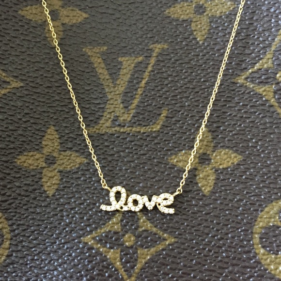 NWOT LOVE GOLD NECKLACE - Picture 1 of 6